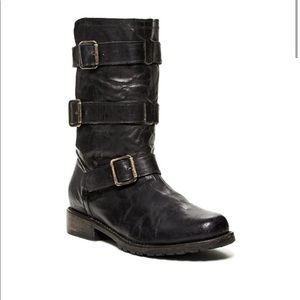 Freebird Size 9 Black Leather Moto Boots